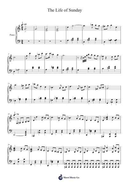 The Life of Sunday Sheet Music by Murray Gold-Arr.Drewyes Deirty