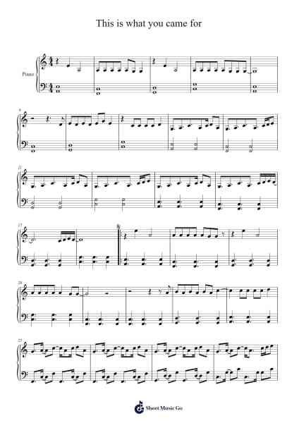 This is what you came for Sheet Music by Calvin Harris/Rihanna-Arr.Calbrown Yertate