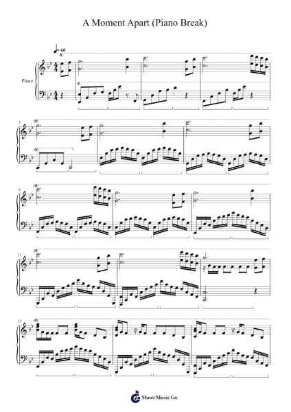 A Moment Apart (Piano Break) Sheet Music by Odesza-Arr.Charnal Tayward