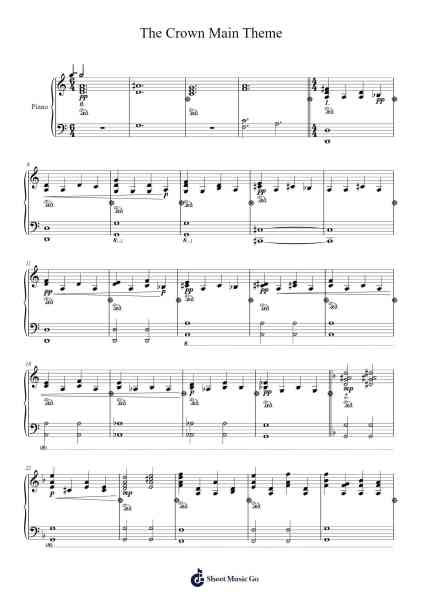 The Crown Main Theme Sheet Music by Hans Zimmer-Arr.Woolfwoolf Hartesopp