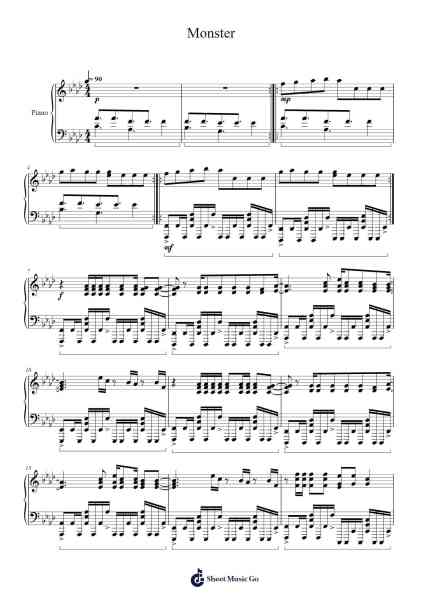 Monster Sheet Music by Auwolf-Arr.Gwensen