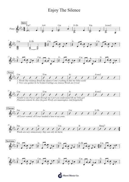 Enjoy The Silence (Acoustic Version) Sheet Music by Depeche Mode-Arr.Louhal