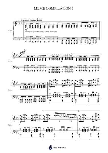 MEME COMPILATION 3 Sheet Music by Esther Marotta-Arr.Hulclark