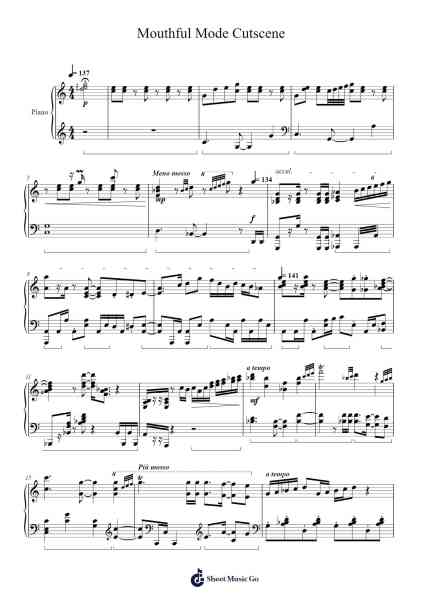Mouthful Mode Cutscene Sheet Music by Unknown-Arr.Spenky Chloelith