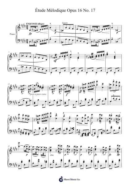 Étude Mélodique Opus 16 No. 17 in C♯ Minor 樂譜由 Stephen Heller - 編曲 Lambken Bespag