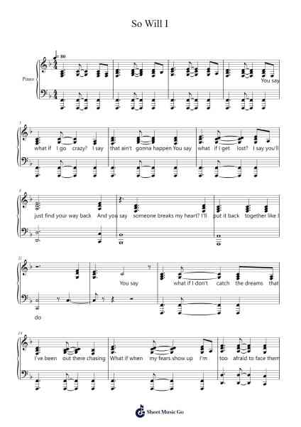 So Will I Sheet Music by Ben Platt-Arr.Efkirk