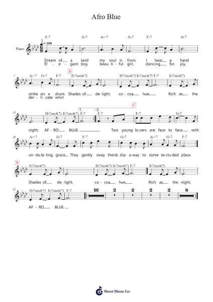 Afro Blue Sheet Music by Mongo Santamaria-Arr.Stechill Argale
