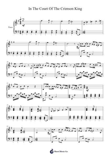 In the Court of the Crimson King Sheet Music by King Crimson-Arr.Paulholmes