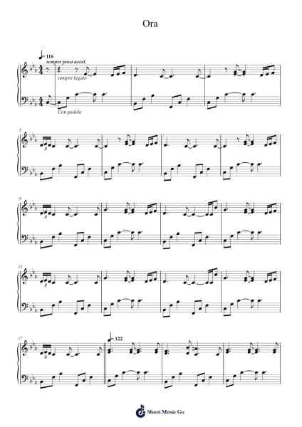 Ora Sheet Music by Ludovico Einaudi-Arr.Aslan Wordford