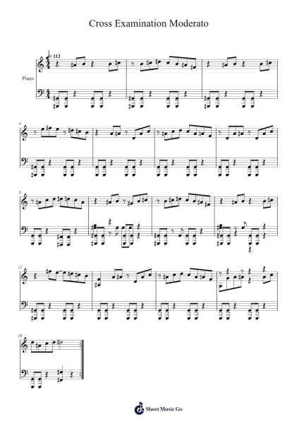 Cross Examination Moderato Sheet Music by Toshihiko Horiyama-Arr.Eipscam Lynpham