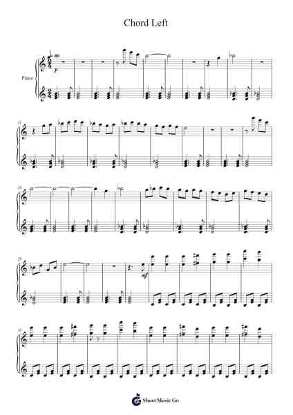 Chord Left Sheet Music by Agnes Obel-Arr.Junechad