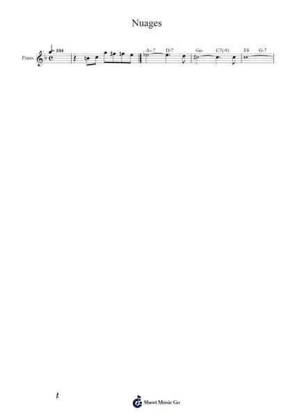 Nuages Sheet Music by Django Reinhardt-Arr.Molsham