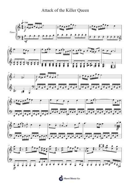 Attack of the Killer Queen – DELTARUNE Chapter 2 Sheet Music by Toby Fox-Arr.Palo