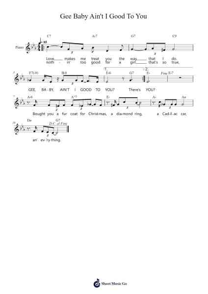 Gee Baby Ain't I Good To You Sheet Music by Andy Razaf/Don Redman-Arr.Tesssaul