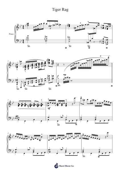 Tiger Rag Sheet Music by Original Dixieland Jazz Band-Arr.Primeg