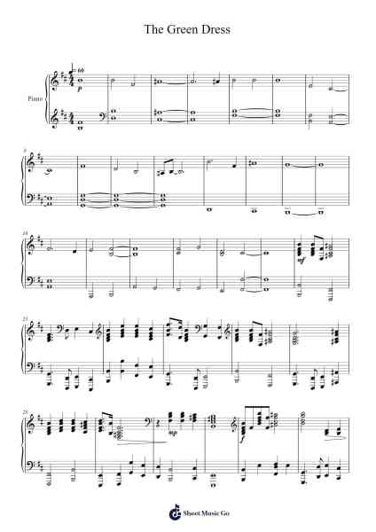 The Green Dress Sheet Music by Ramin Djawadi-Arr.Wattle