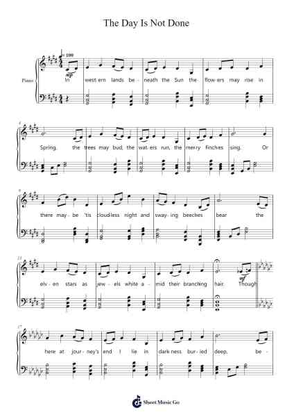 The Day Is Not Done Sheet Music by Keykins Micklass-Arr.Hawhe
