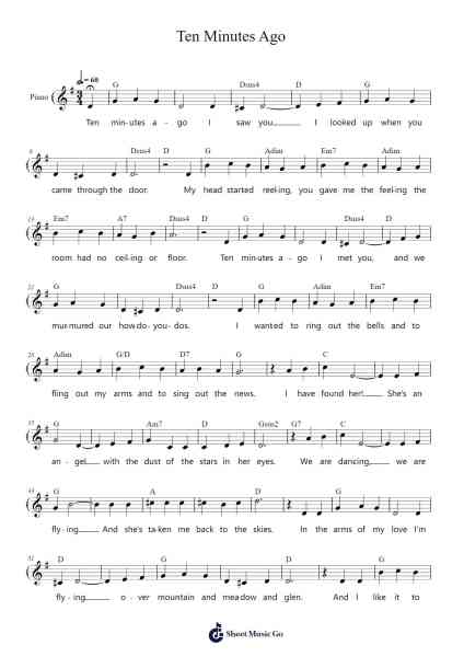 Ten Minutes Ago (From Cinderella) Sheet Music by Rodgers & Hammerstein-Arr.Toutdys Everrone