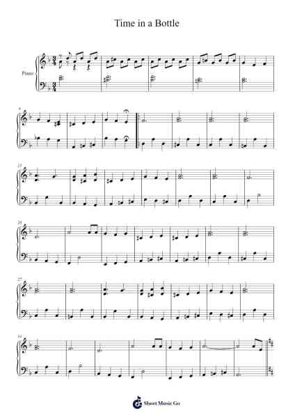Time in a Bottle Sheet Music by Jim Croce-Arr.Vefrank Graseph