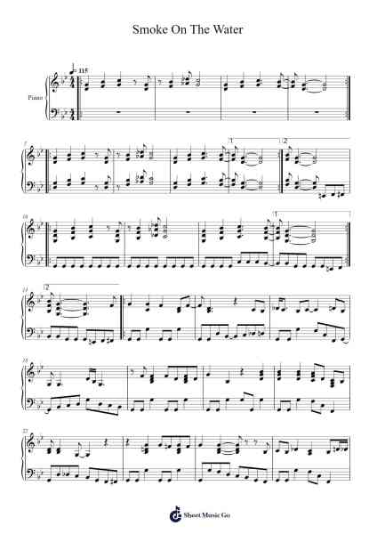 Smoke On The Water Sheet Music by Deep Purple-Arr.Felbin Huxnel