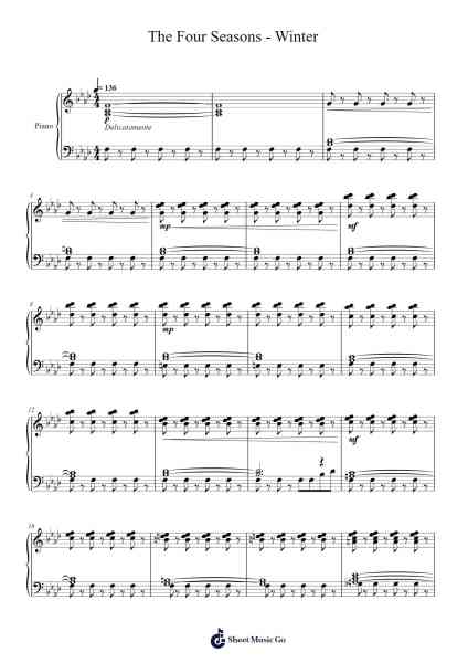 The Four Seasons - Winter Sheet Music by Antonio Vivaldi-Arr.Cropenn Brighted