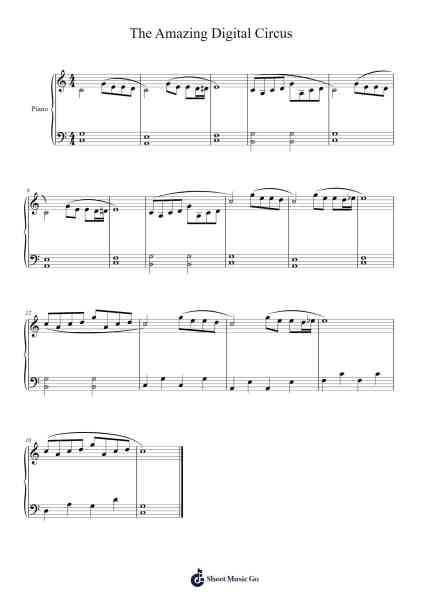 The Amazing Digital Circus Sheet Music by Gooseworx-Arr.Foxbroad Wilsey