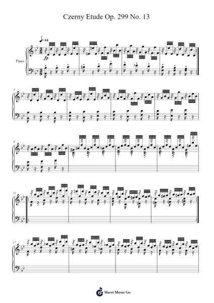Czerny Etude Op. 299 No. 13 Sheet Music by Carl Czerny-Arr.Terwyatt Hangan