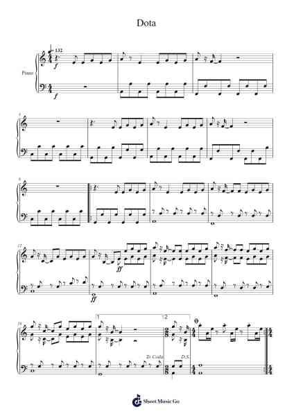 Dota Sheet Music by Basshunter-Arr.Pumens Faulkgrant