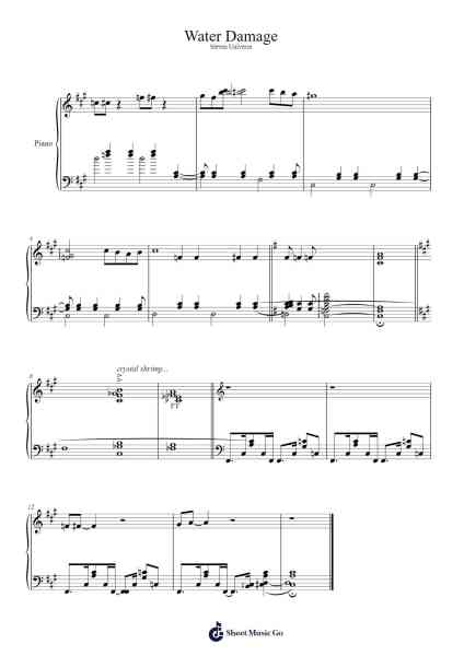 Water Damage Sheet Music by aivi & surasshu-Arr.Lytckey Comnel