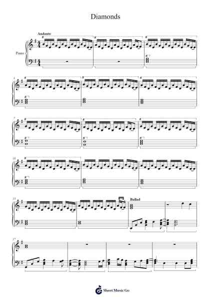 Diamonds Sheet Music by H.C. Street-Arr.Rhysboyce
