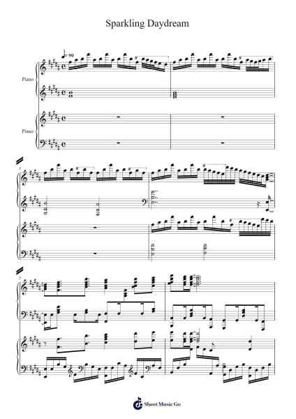 Sparkling Daydream (Piano Duet) Sheet Music by Moiseph Anhum-Arr.Hearstjean