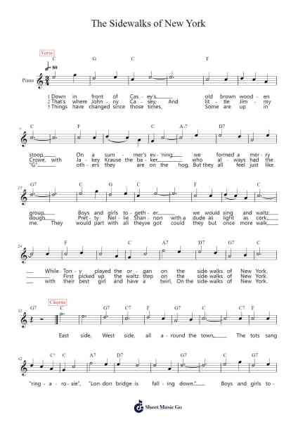 The Sidewalks of New York Sheet Music by Charles B. Lawlor/James Blake-Arr.Debhum Browntor