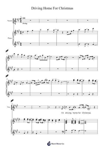 Driving Home For Christmas Sheet Music by Chris Rea-Arr.Huxdia
