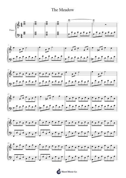 The Meadow Sheet Music by Alexander Desplat-Arr.Childdy Whitkin