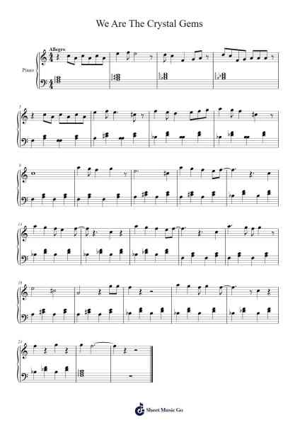 We Are The Crystal Gems Sheet Music by Rebecca Sugar-Arr.Walshfox