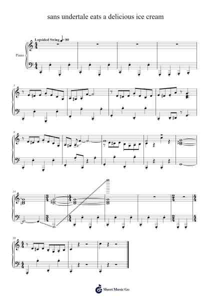 sans under tale eats a delicious ice cream Sheet Music by Toby Fox-Arr.Rusden
