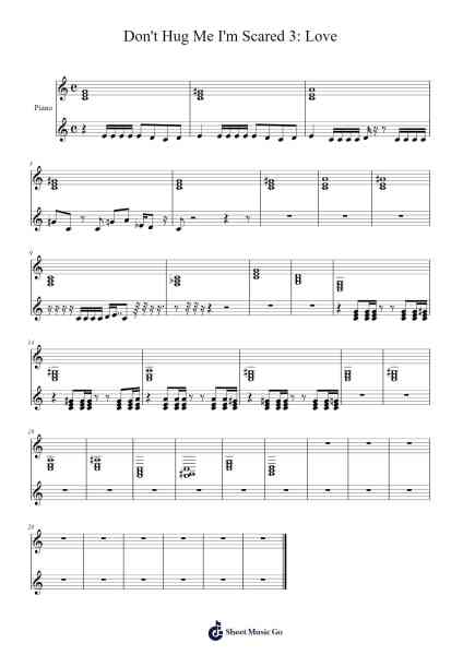 Don't Hug Me I'm Scared 3: Love Sheet Music by Don't Hug Me I'm Scared-Arr.Kayien Goldine