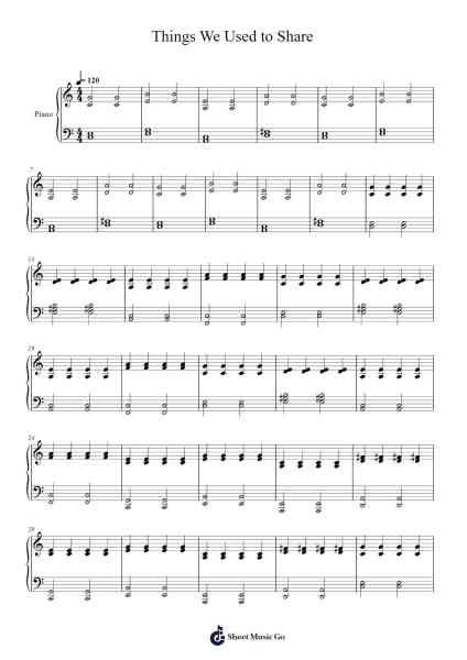 Things We Used to Share Sheet Music by Thomas Sanders-Arr.Milnett