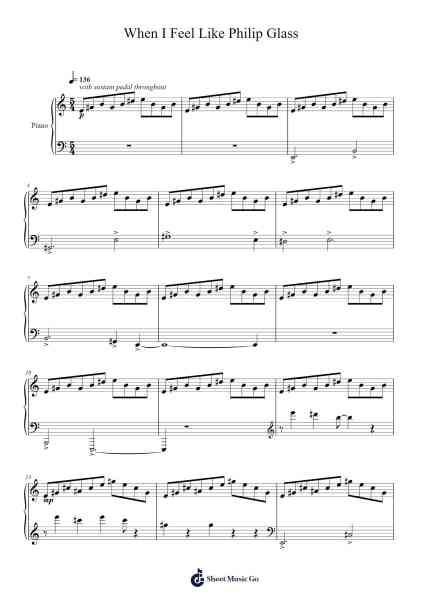 When I Feel Like Philip Glass Sheet Music by Philip Glass-Arr.Sufe Hodnions