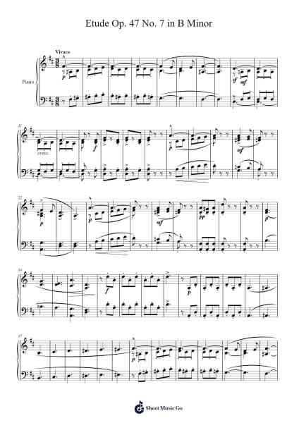 Etude Op. 47 No. 7 in B Minor Sheet Music by Stephen Heller-Arr.Louann Bonpe