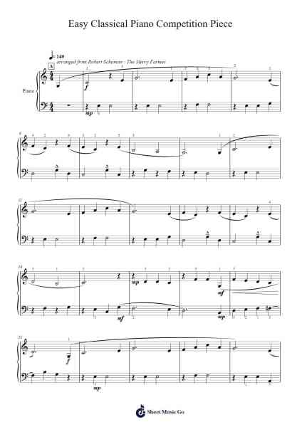 Easy Classical Piano Competition Piece Sheet Music by Sweetwey-Arr.Blybohm