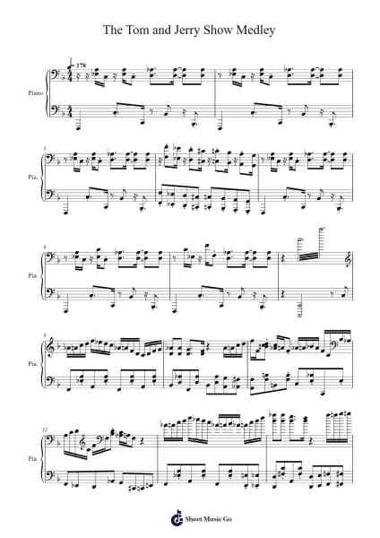 The Tom and Jerry Show Medley (Cateen's version) Sheet Music by Hiromi Uehara-Arr.Zangline