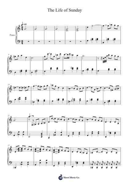 The Life of Sunday Sheet Music by Murray Gold-Arr.Dempdawn Ftance