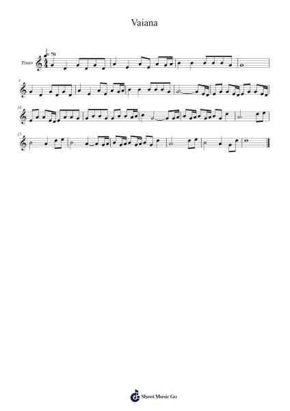 Vaiana Sheet Music by Alodía Torres-Arr.Rusden