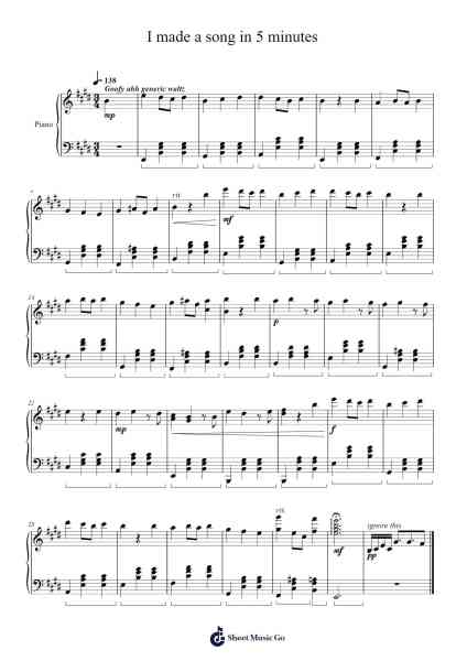 I made a song in 5 minutes Sheet Music by Soucus-Arr.Vabuck Clevevien