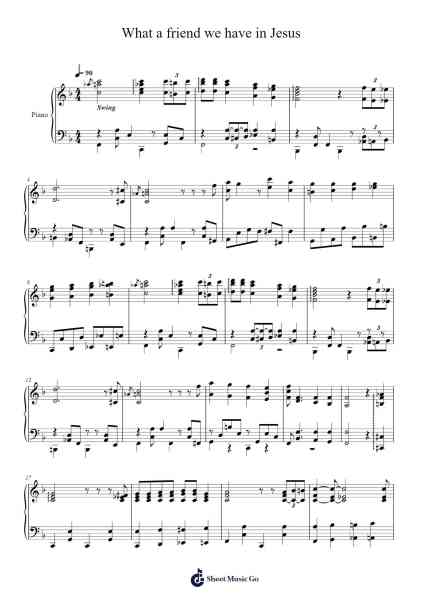 What a friend we have in Jesus Sheet Music by Charles C. Converse-Arr.Canzel