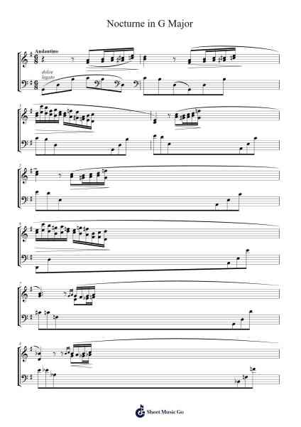 Nocturne in G Major, Op. 37, No. 2 โน้ตเพลงโดย Frédéric Chopin-Arr.Greydre Keithburne