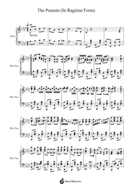 The Peanuts (In Ragtime Form) Sheet Music by Mokaya Mateni-Arr.Saxel