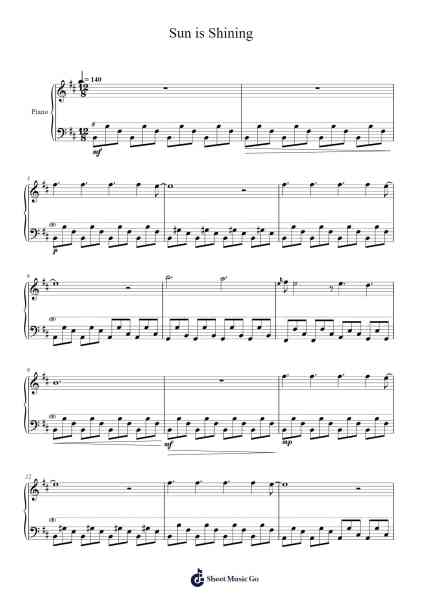 Sun is Shining Sheet Music by Axwell Λ Ingrosso-Arr.Benga