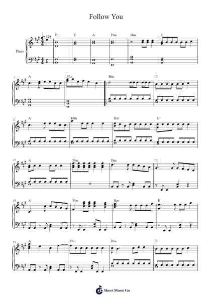 Follow You Sheet Music by Imagine Dragons-Arr.Earmay